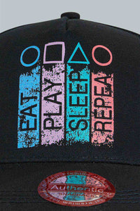 Redtag-Black-Cap-Caps-Boys-Check PD