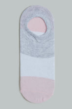 Load image into Gallery viewer, Pink/White/Grey Colour Block Invisible Socks (Pack of 2)
