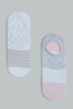 Pink/White/Grey Colour Block Invisible Socks (Pack of 2)