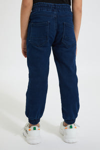Dark Wash Elasticated Waist Jogger Jean