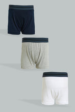 Load image into Gallery viewer, Navy/Grey/White Boxer Short (Pack of 3)
