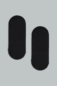 Ankle Length Black Invisible Socks (Pack Of 2)