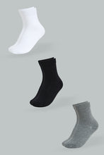 Load image into Gallery viewer, Redtag-Crew-Length-Socks-(White/Black/Grey-Mel)-365,-BSR-Socks,-Colour:Assorted,-Filter:Senior-Boys-(9-to-14-Yrs),-IMP,-New-In,-New-In-BSR,-Non-Sale,-Section:Kidswear-Senior-Boys-
