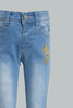 Blue Butterfly Glitter Embroidered Jean