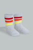 Redtag-Black-Grey-And-Red-Striped-Socks-(4-Pair)-Full-Length-Infant-Boys-3 to 24 Months