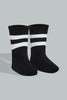 Redtag-Black-Grey-And-Red-Striped-Socks-(4-Pair)-Full-Length-Infant-Boys-3 to 24 Months