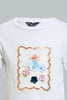 White Flower Embellished T-Shirt