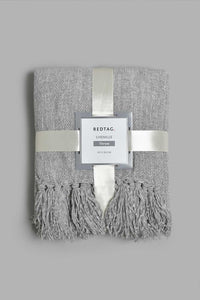 Redtag-Grey-Chenille-Throw-With-Fringe-BED-HOME-SPUN-3,-Colour:Grey,-Filter:Home-Bedroom,-HMW-BED-Throws,-New-In,-New-In-HMW-BED,-Non-Sale,-Section:Homewares,-W21B-Home-Bedroom-