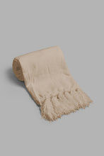 Load image into Gallery viewer, Redtag-Beige-Chenille-Throw-With-Beaded-Fringe-BED-HOME-SPUN-3,-Colour:Beige,-Filter:Home-Bedroom,-HMW-BED-Throws,-New-In,-New-In-HMW-BED,-Non-Sale,-Section:Homewares,-W21B-Home-Bedroom-
