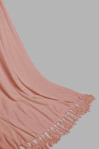 Redtag-Pink-Chenille-Throw-With-Fringe-BED-HOME-SPUN-2,-Colour:Pink,-Filter:Home-Bedroom,-HMW-BED-Throws,-New-In,-New-In-HMW-BED,-Non-Sale,-Section:Homewares,-W21B-Home-Bedroom-