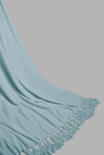 Load image into Gallery viewer, Redtag-Teal-Chenille-Throw-With-Beaded-Fringe-BED-HOME-SPUN-3,-Colour:Teal,-Filter:Home-Bedroom,-HMW-BED-Throws,-New-In,-New-In-HMW-BED,-Non-Sale,-Section:Homewares,-W21B-Home-Bedroom-
