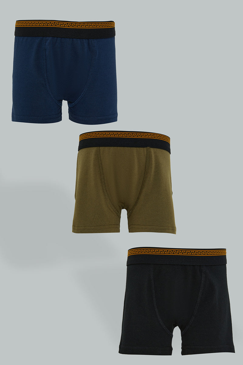 Black/Navy/Olive Boxers (Pack of 3)