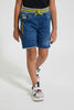 Blue Ribbed Waistband Short
