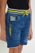 Load image into Gallery viewer, Blue Ribbed Waistband Short

