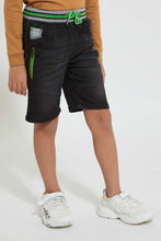 Load image into Gallery viewer, Black Ribbed Waistband Short
