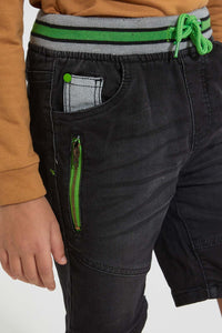 Black Ribbed Waistband Short