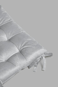 Redtag-Grey-Velvet-Chair-Pad-BED-HOME-SPUN-2,-Colour:Grey,-Filter:Home-Bedroom,-HMW-BED-Cushions,-New-In,-New-In-HMW-BED,-Non-Sale,-Section:Homewares,-W21A-Home-Bedroom-