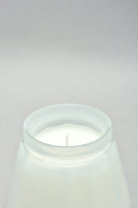 White Arabian Night White Glass Candle With Gold Lid