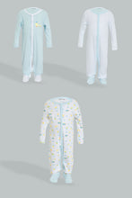 Load image into Gallery viewer, Redtag-Pink-And-White-Assorted-3-Piece-Pack-Sleep-Suit-Sleepsuits-Baby-0 to 12 Months
