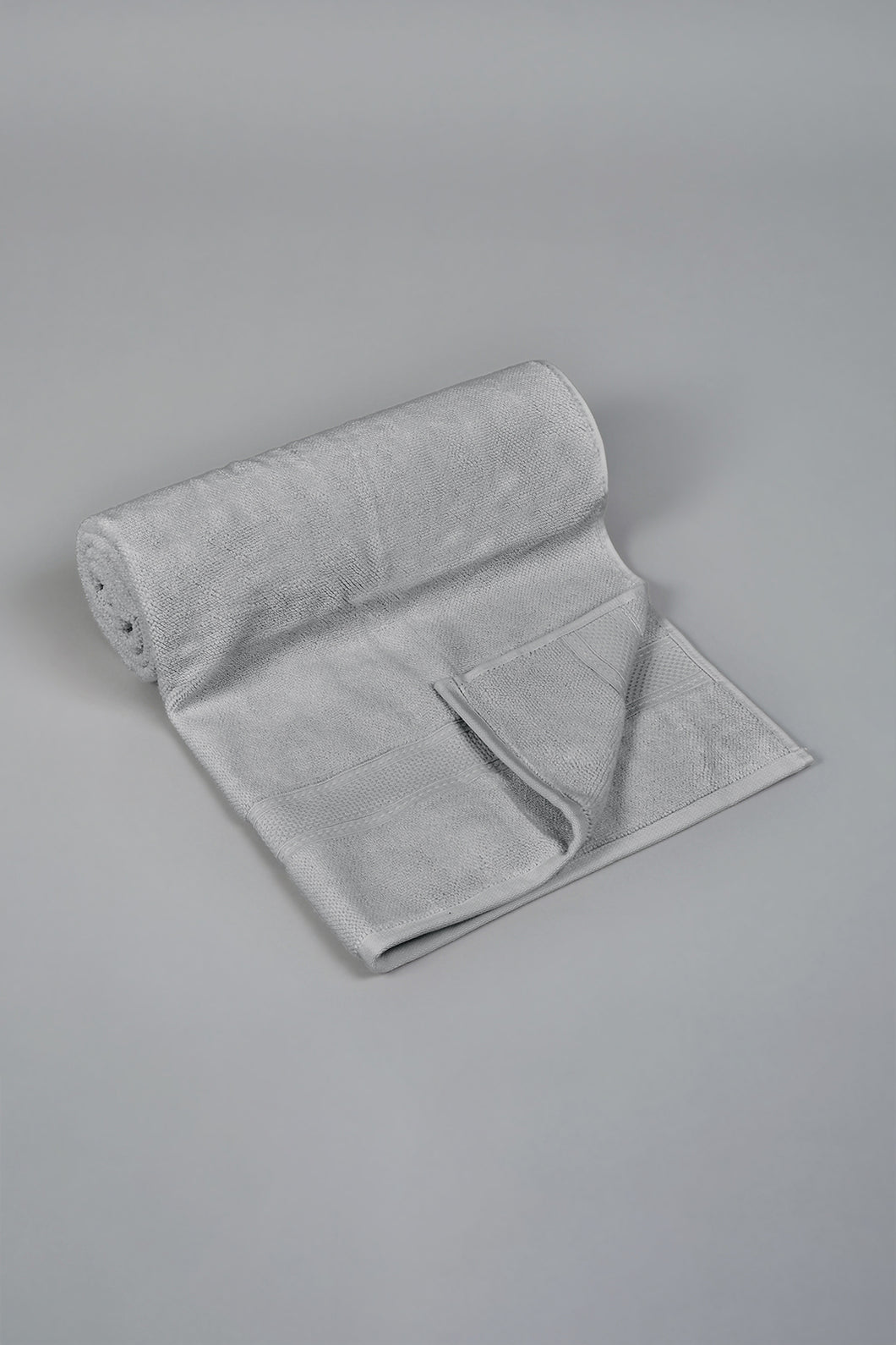 Grey Textured Cotton Bath Towel