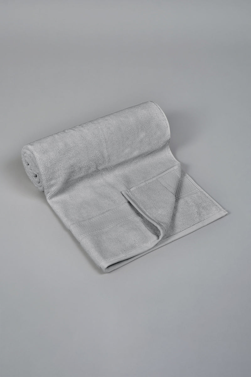 Grey Textured Cotton Bath Towel