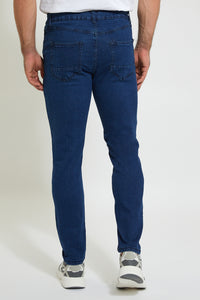 Indigo Mid Wash 5-Pockets Slim Fit Jean