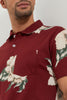 Burgundy Floral Polo Shirt