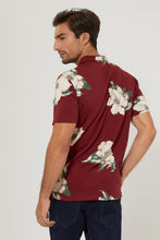 Load image into Gallery viewer, Burgundy Floral Polo Shirt
