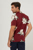 Burgundy Floral Polo Shirt