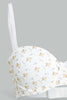 Redtag-White-Floral-Print/Yellow/Black-Plain-Balconette-Bra-(3-Pack)-Balconette-Bras-Women's-