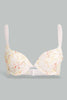 Redtag-Peach-Floral-Printed/Blue/Pale-Yellow-Plain-Plunge-Bra-(3-Pack)-Plunge-Bras-Women's-