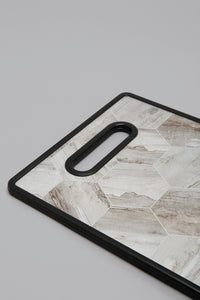 Beige Geometric Cutting Board