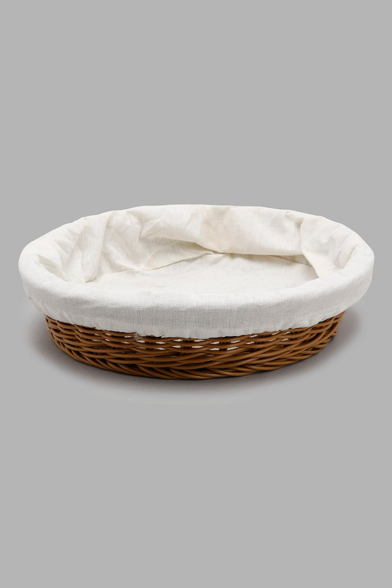 Redtag-Brown-Round-Woven-Basket-With-Cloth-Colour:Brown,-Filter:Home-Dining,-HMW-DIN-Baskets,-New-In,-New-In-HMW-DIN,-Non-Sale,-Section:Homewares,-W21A-Home-Dining-