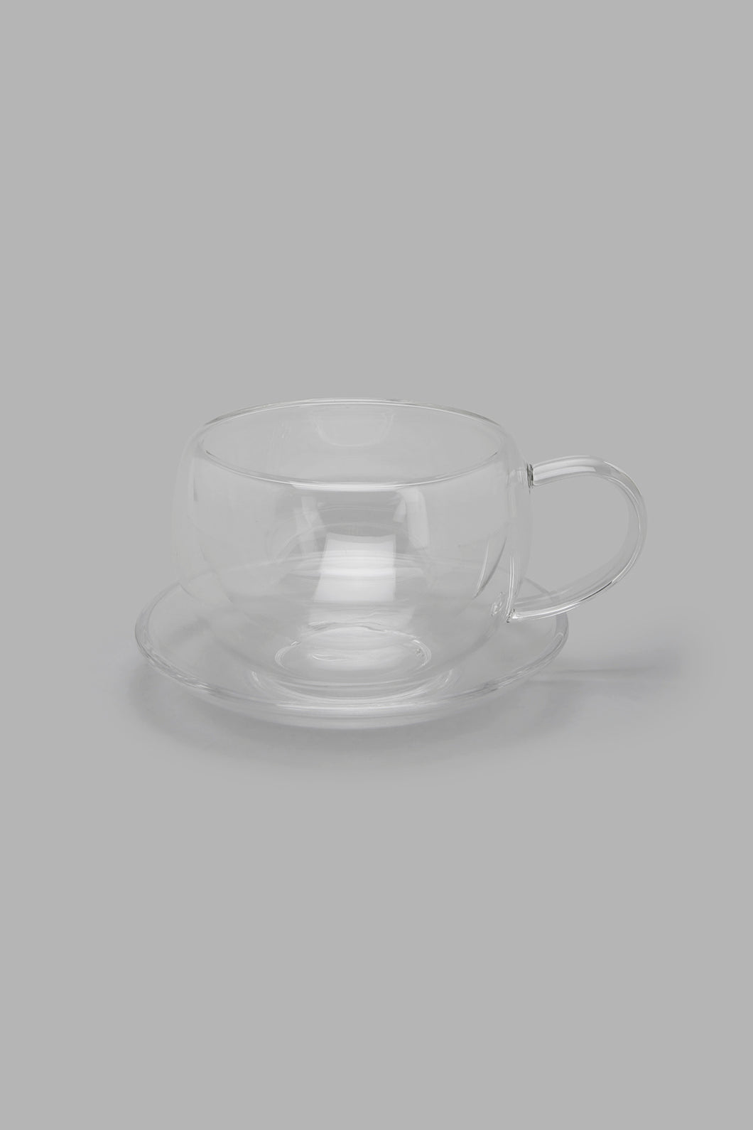 Redtag-Clear-Double-Wall-Cup-And-Saucer-Colour:Clear,-DIN-COMMON-GROUND-2,-Filter:Home-Dining,-HMW-DIN-Cup-And-Saucer,-New-In,-New-In-HMW-DIN,-Non-Sale,-Section:Homewares,-W21B-Home-Dining-