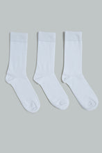 Load image into Gallery viewer, White Crew Length Socks (Pack of 3)
