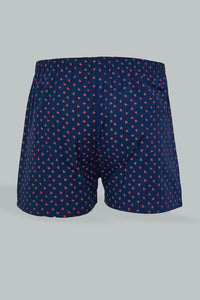 White/Navy Printed Cotton Boxers (Pack Of 2)