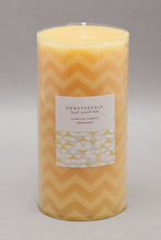 Load image into Gallery viewer, Yellow Honeysuckle Chevron Pillar Candle
