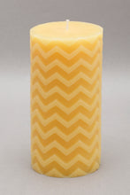 Load image into Gallery viewer, Yellow Honeysuckle Chevron Pillar Candle
