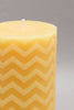 Yellow Honeysuckle Chevron Pillar Candle