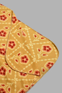 Redtag-Mustard-Colour-Floral-Printed-Single-Fleece-Blanket-Blankets-Home-Bedroom-