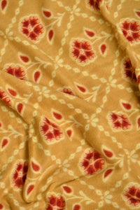 Redtag-Mustard-Colour-Floral-Printed-Single-Fleece-Blanket-Blankets-Home-Bedroom-