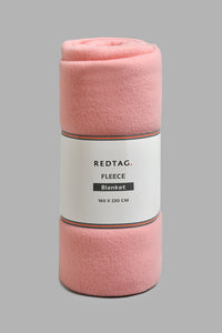 Redtag-Pink-Fleece-Single-Blanket-Blankets-Home-Bedroom-