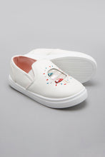 Load image into Gallery viewer, White Glitter Trim Plimsoll
