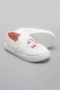 White Glitter Trim Plimsoll
