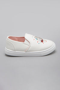 White Glitter Trim Plimsoll