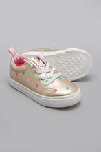 Load image into Gallery viewer, Gold Polka Dot Print Sneaker
