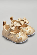 Load image into Gallery viewer, Gold Bow Pram Shoe
