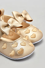 Load image into Gallery viewer, Gold Bow Pram Shoe
