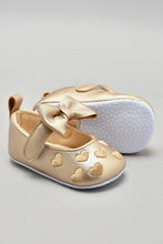 Load image into Gallery viewer, Gold Bow Pram Shoe
