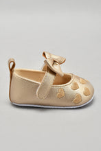 Load image into Gallery viewer, Gold Bow Pram Shoe
